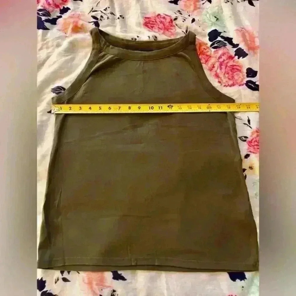 Ann Taylor Loft Sleeveless Tank Top Camo Green Women's Size Medium - Picture 5 of 7
